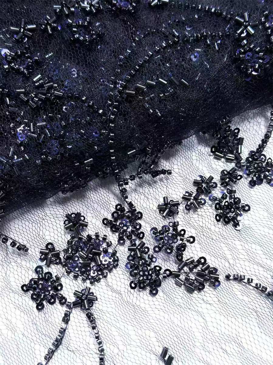 Beaded Lace Fabric - 5 Yards | COD HN557