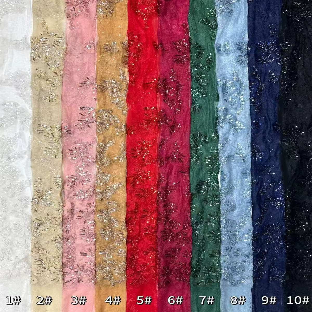 Beaded Lace Fabric - 5 Yards | COD HN560