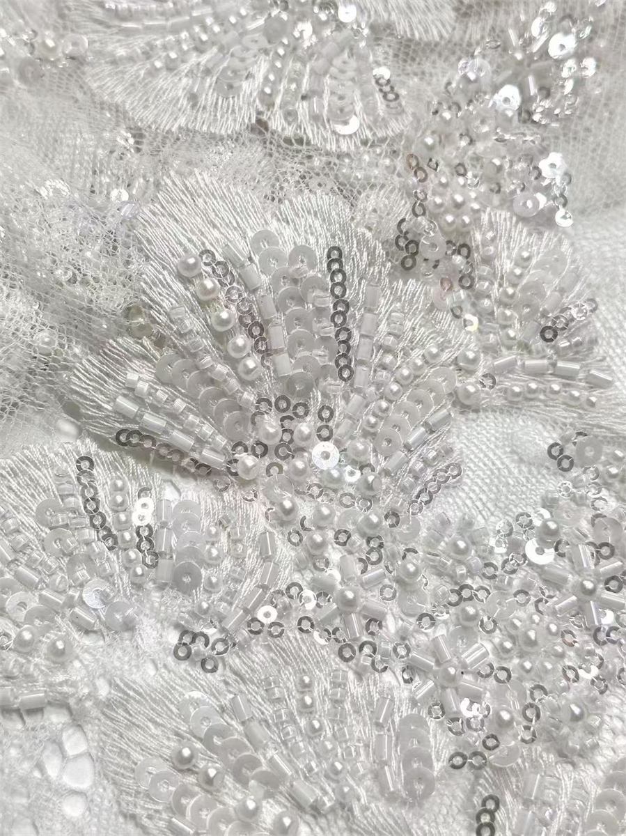 Beaded Lace Fabric - 5 Yards | COD HN560