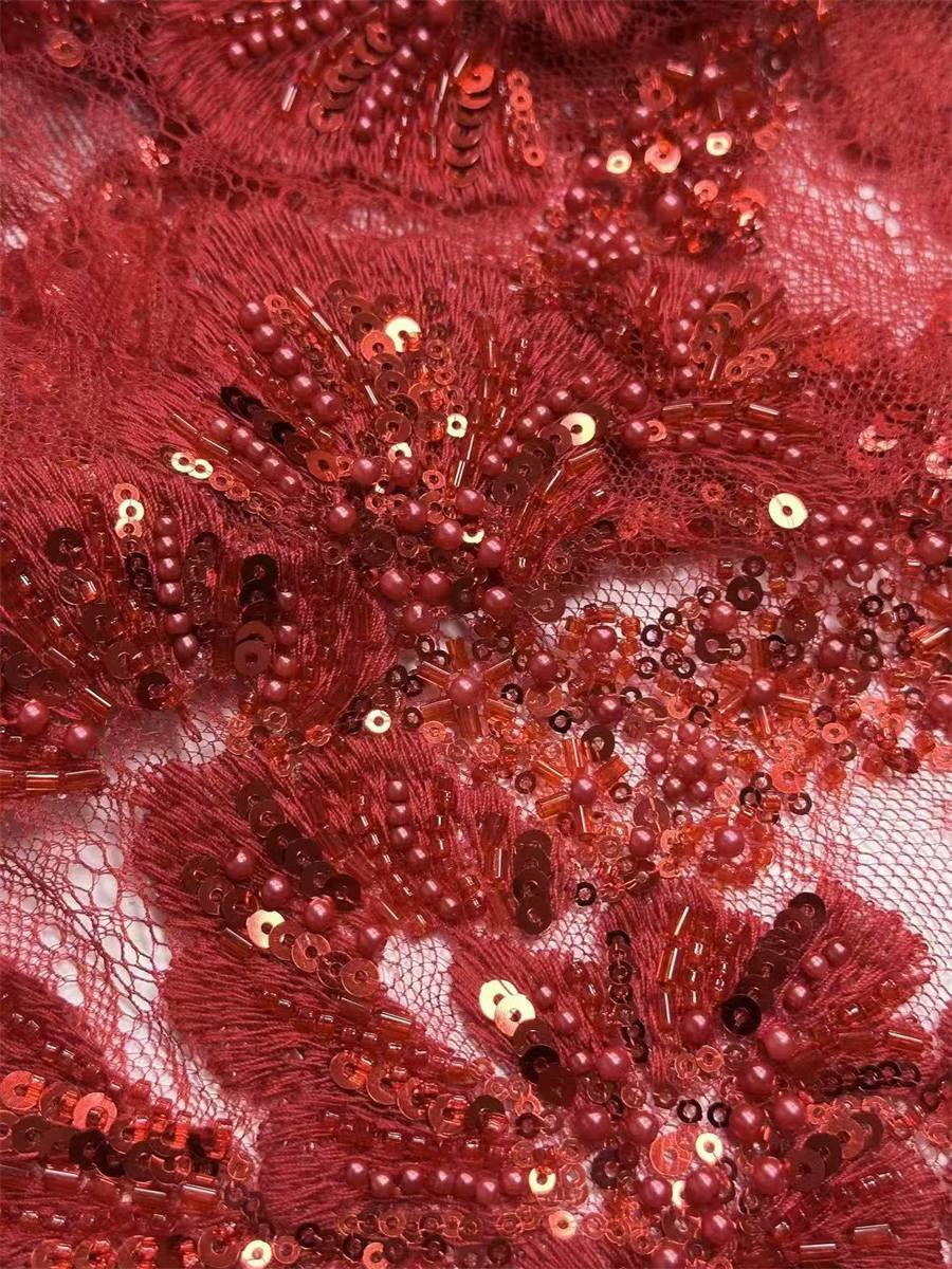 Beaded Lace Fabric - 5 Yards | COD HN560