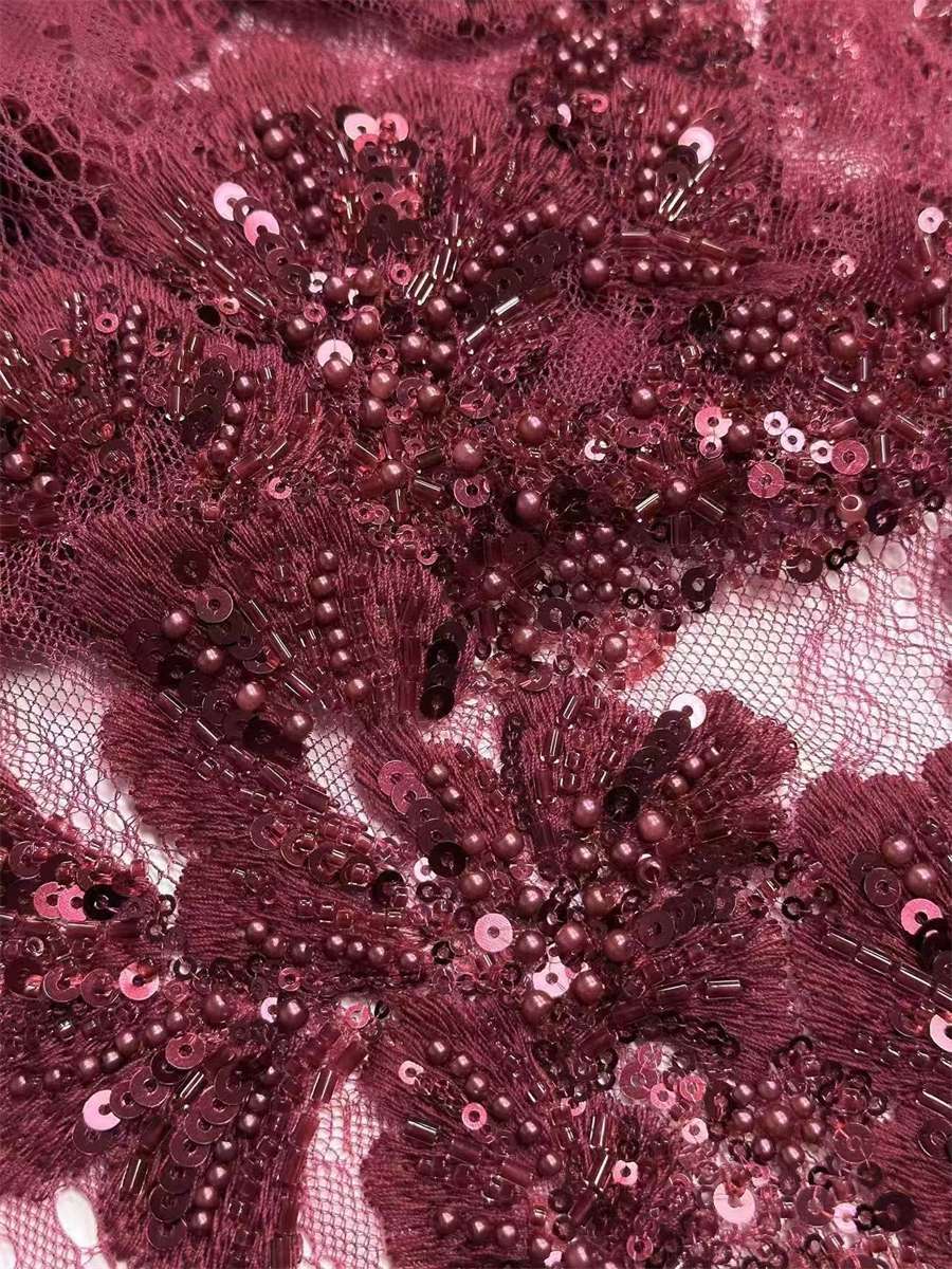 Beaded Lace Fabric - 5 Yards | COD HN560