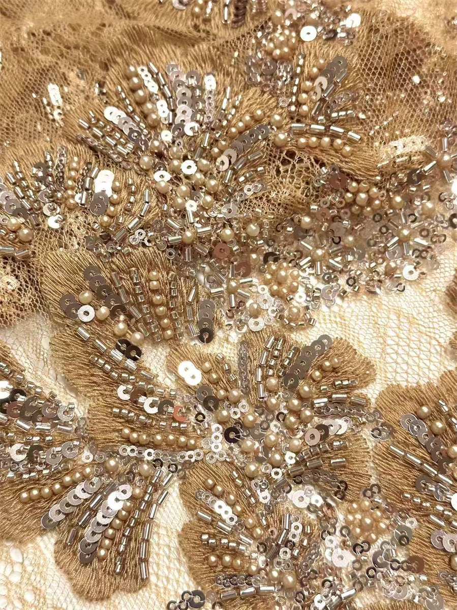 Beaded Lace Fabric - 5 Yards | COD HN560