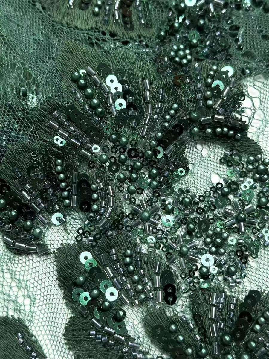 Beaded Lace Fabric - 5 Yards | COD HN560