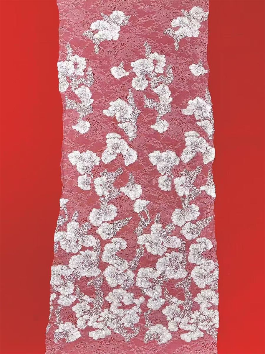 Beaded Lace Fabric - 5 Yards | COD HN560
