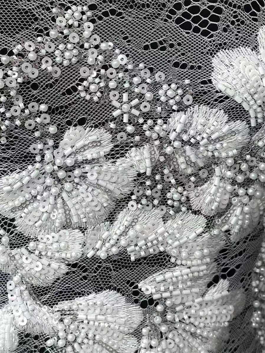 Beaded Lace Fabric - 5 Yards | COD HN560