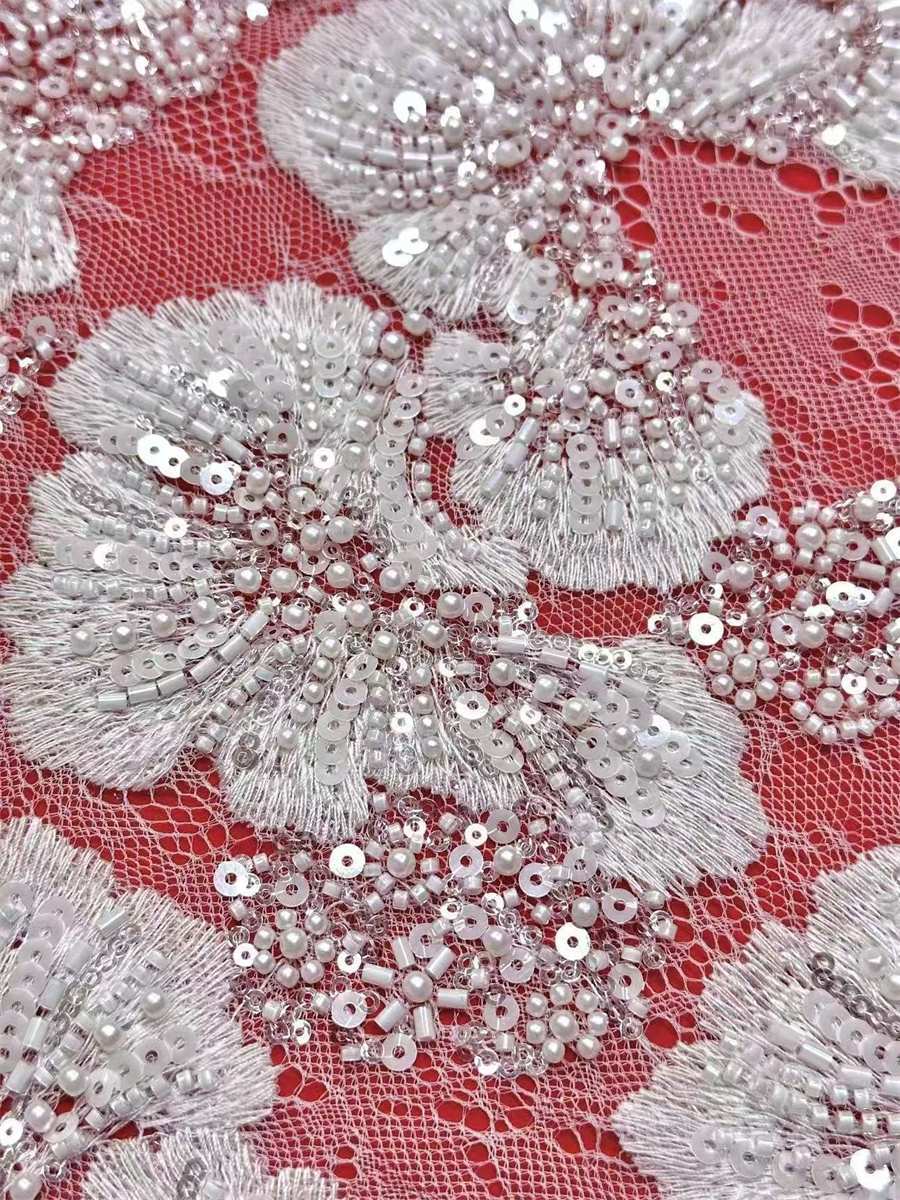 Beaded Lace Fabric - 5 Yards | COD HN560