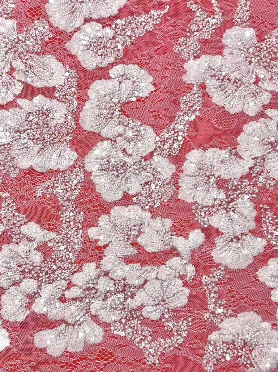 Beaded Lace Fabric - 5 Yards | COD HN560