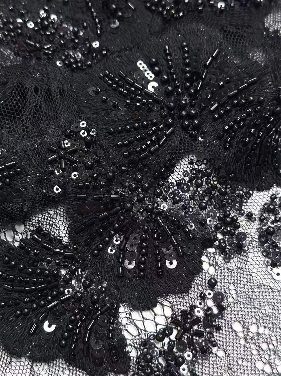 Beaded Lace Fabric - 5 Yards | COD HN560