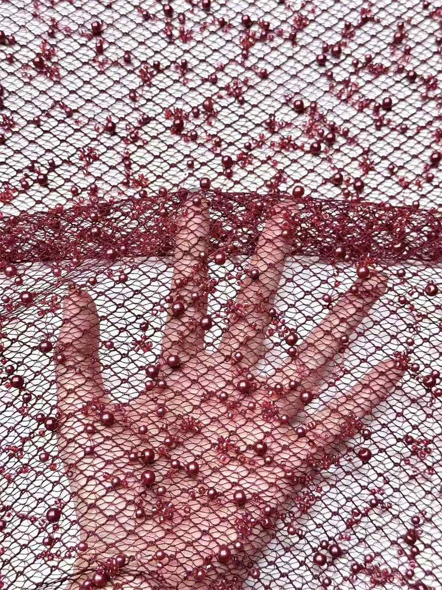 Beaded Tulle Fabric - 5 Yards | COD HN585