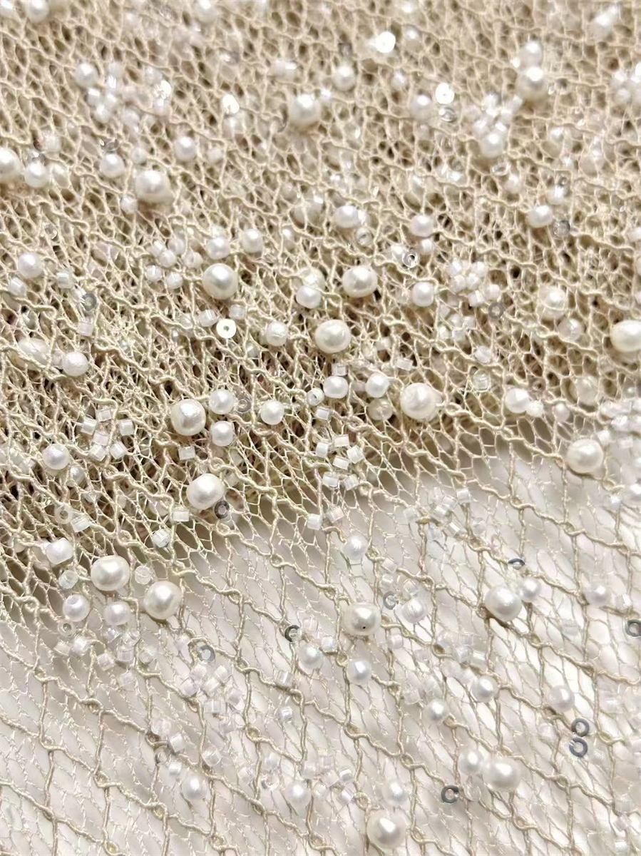 Beaded Tulle Fabric - 5 Yards | COD HN585