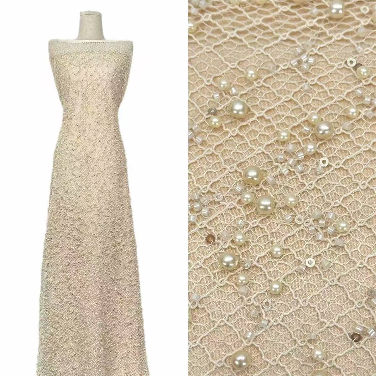 Beaded Tulle Fabric - 5 Yards | COD HN585