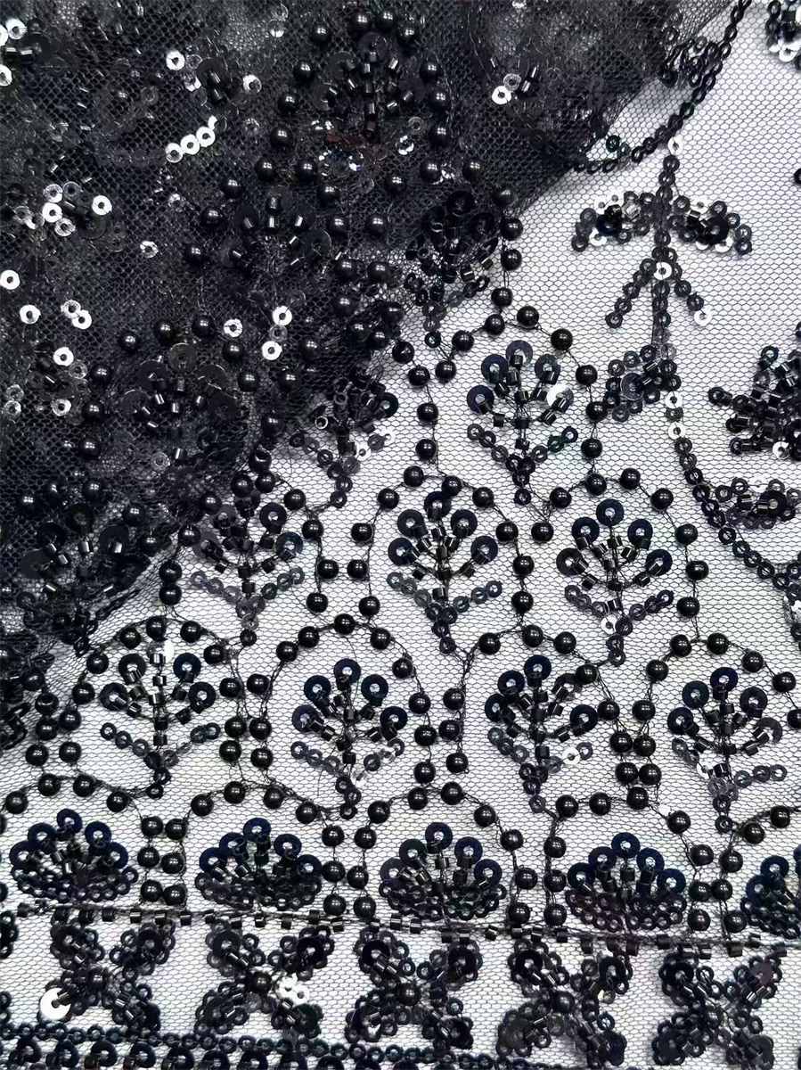Beaded Tulle Fabric - 5 Yards | COD HN587