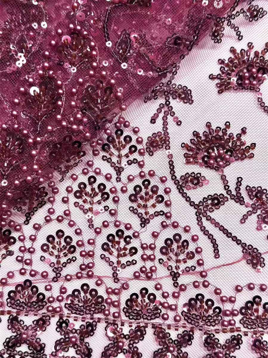 Beaded Tulle Fabric - 5 Yards | COD HN587