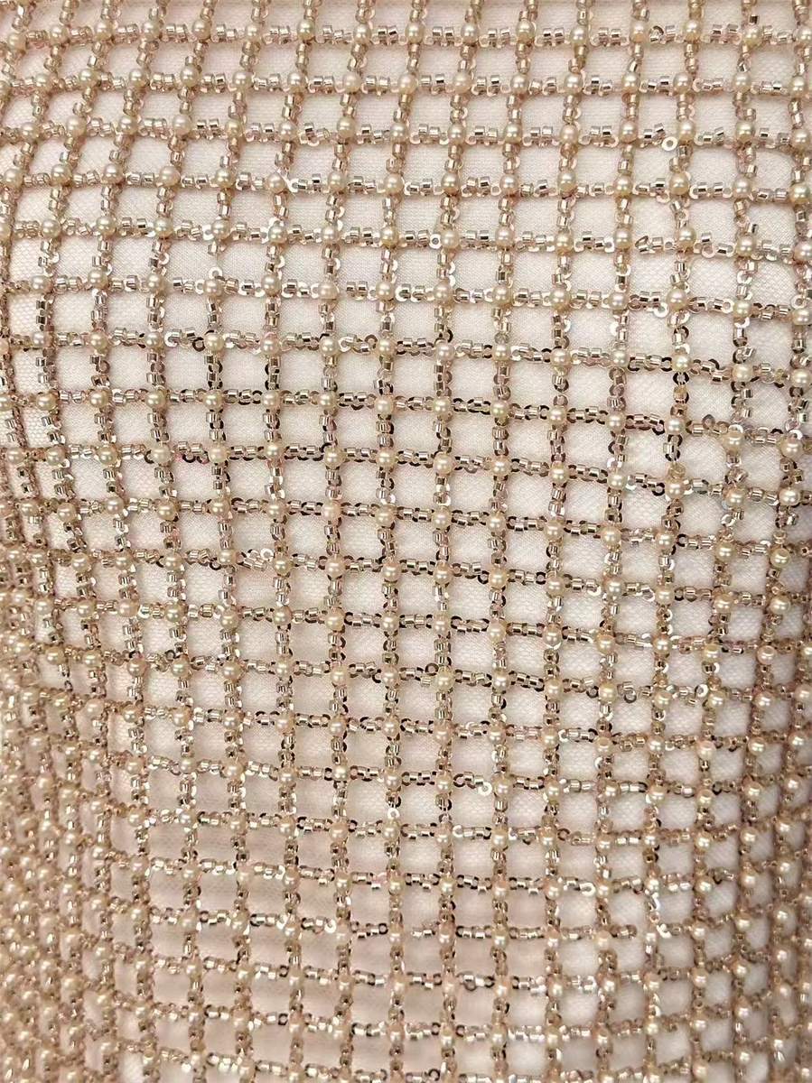 Beaded Tulle Fabric - 5 Yards | COD HN598