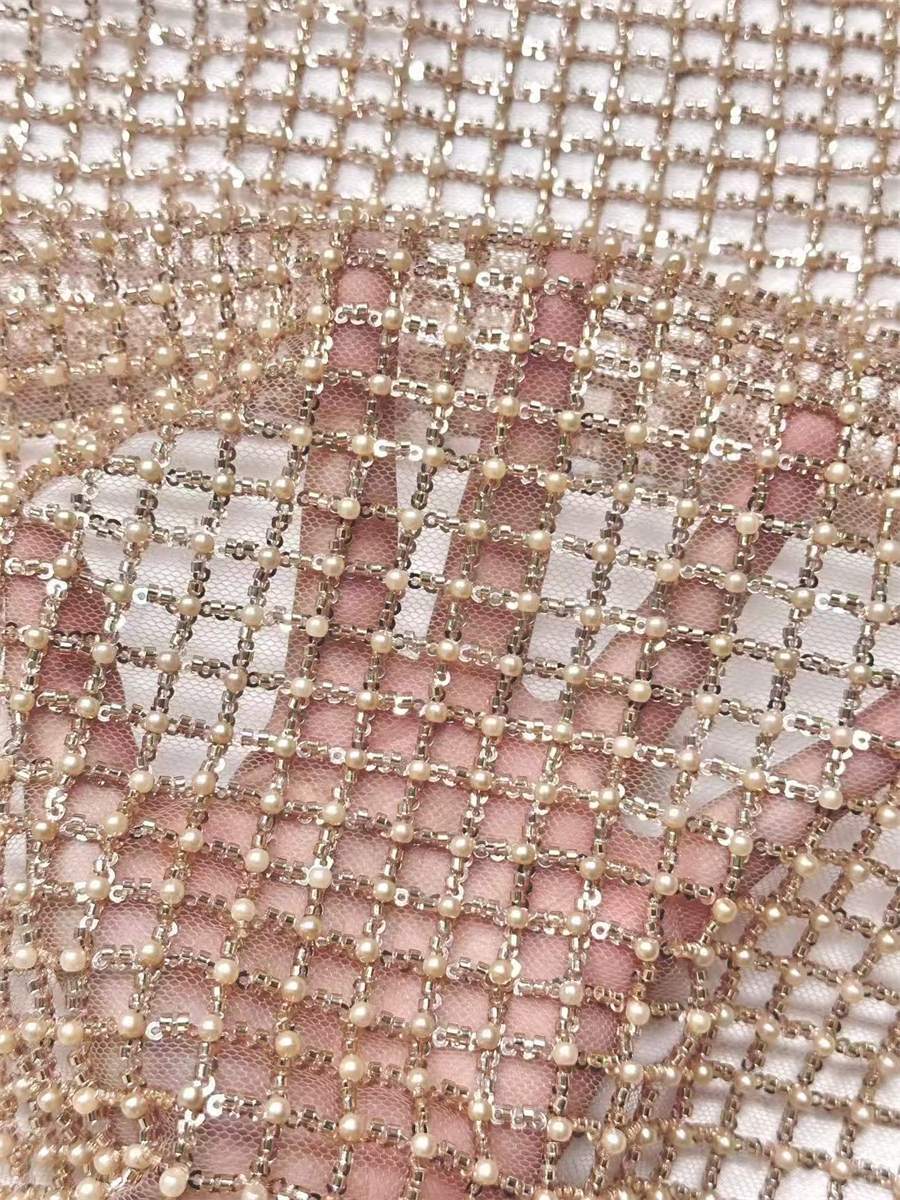 Beaded Tulle Fabric - 5 Yards | COD HN598