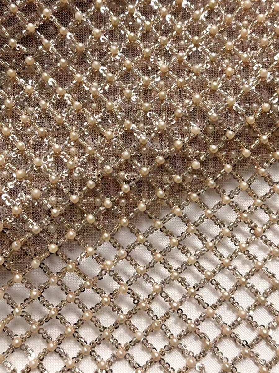 Beaded Tulle Fabric - 5 Yards | COD HN598