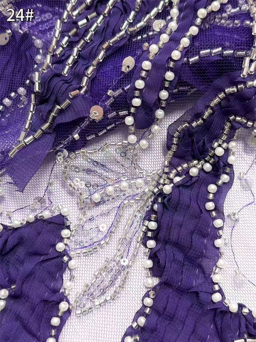 Beaded Tulle Fabric - 5 Yards | COD HN612