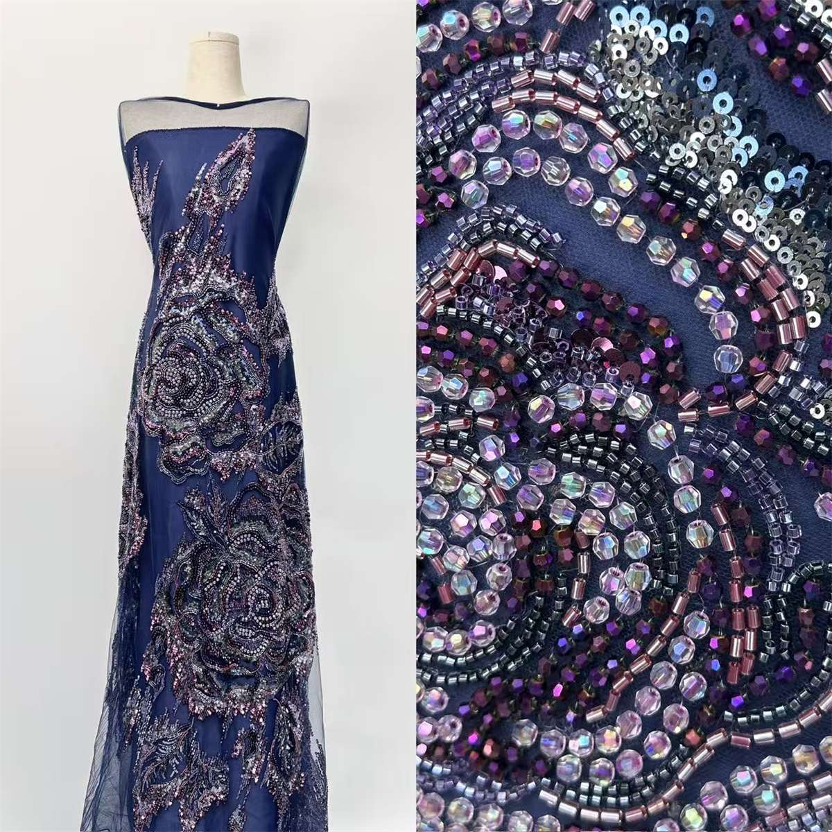 Beaded Tulle Fabric - 5 Yards | COD HN613