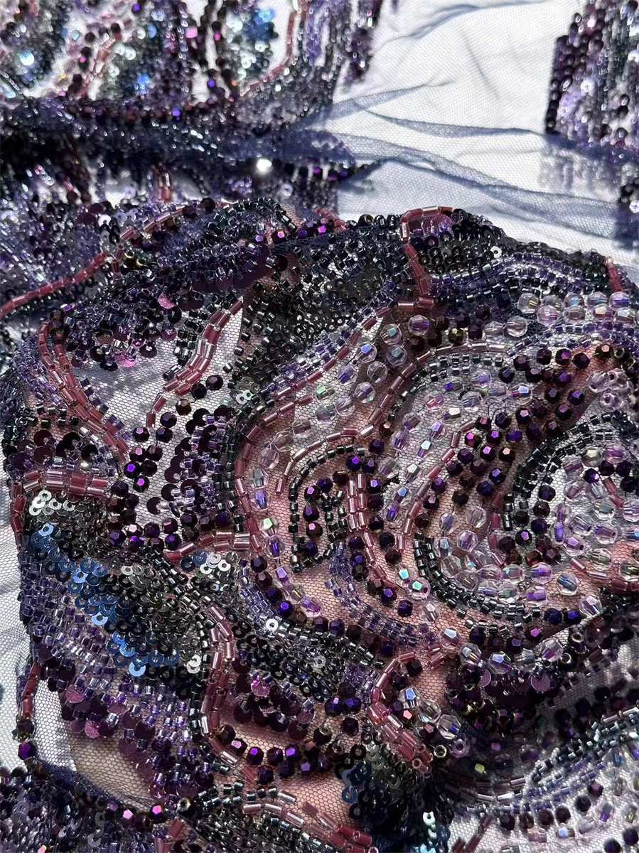 Beaded Tulle Fabric - 5 Yards | COD HN613