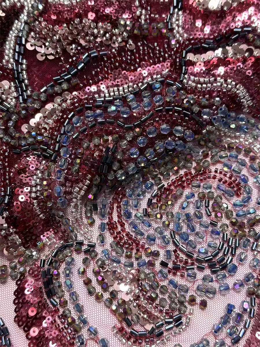 Beaded Tulle Fabric - 5 Yards | COD HN613