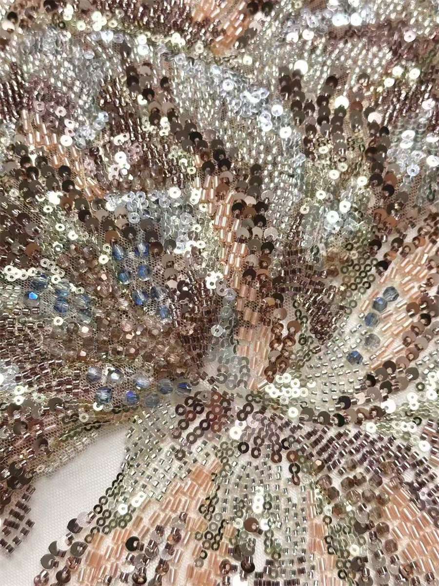Beaded Tulle Fabric - 5 Yards | COD HN626