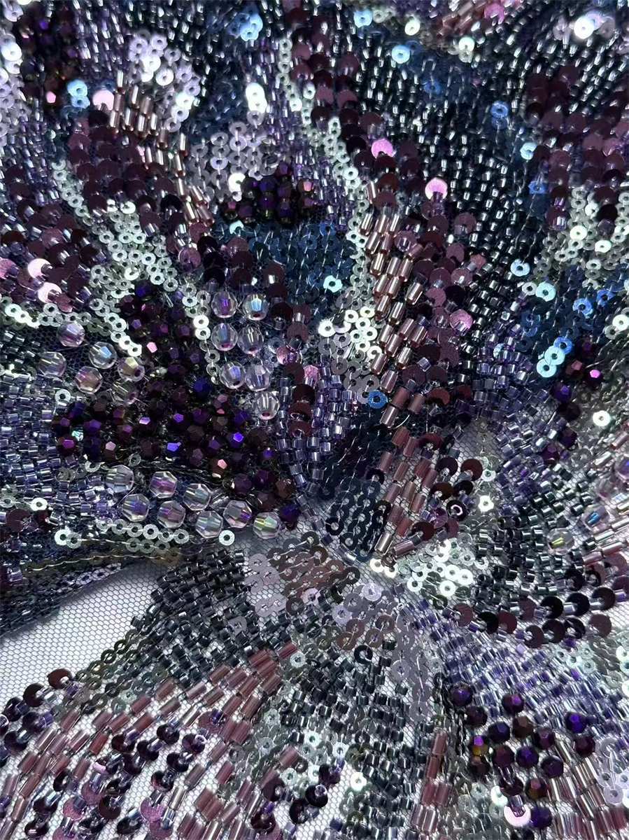 Beaded Tulle Fabric - 5 Yards | COD HN626