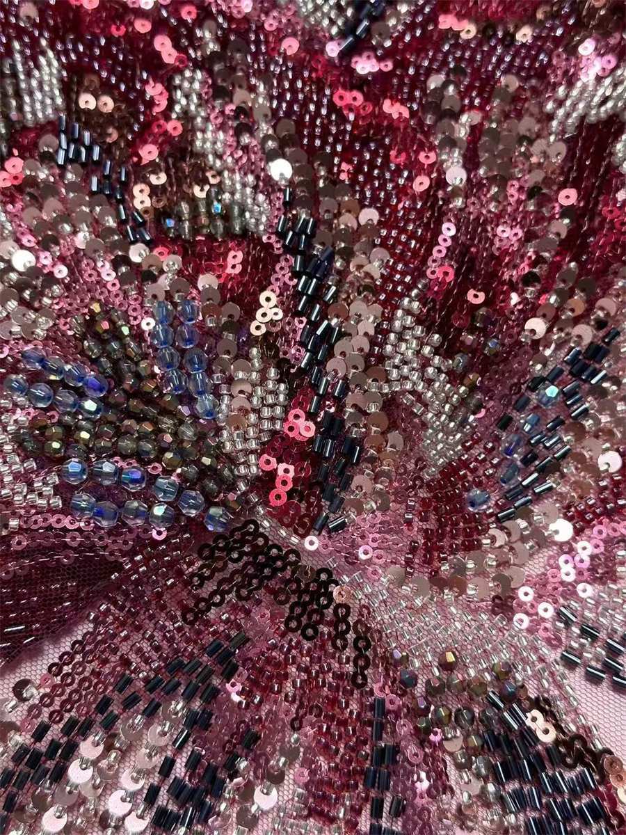 Beaded Tulle Fabric - 5 Yards | COD HN626