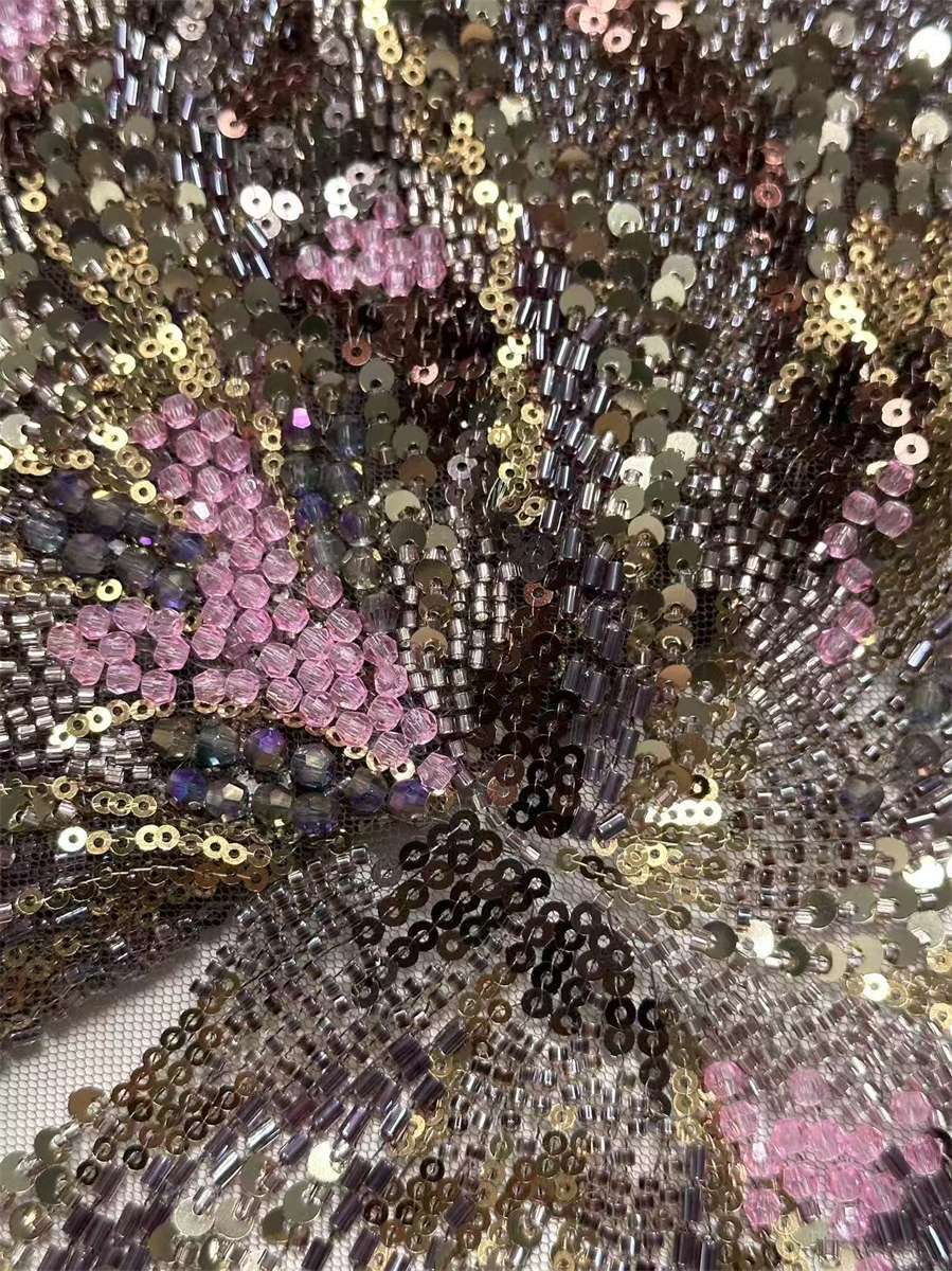 Beaded Tulle Fabric - 5 Yards | COD HN626