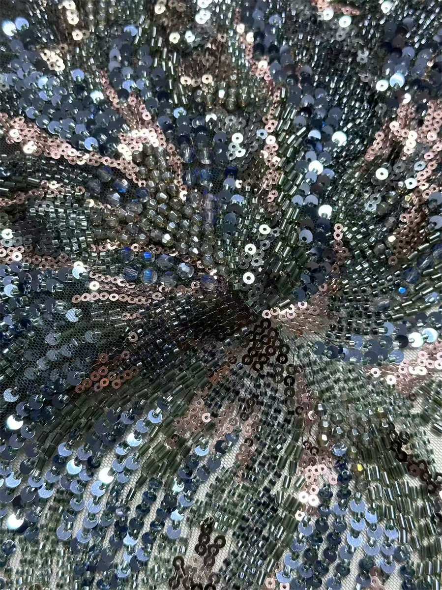 Beaded Tulle Fabric - 5 Yards | COD HN626