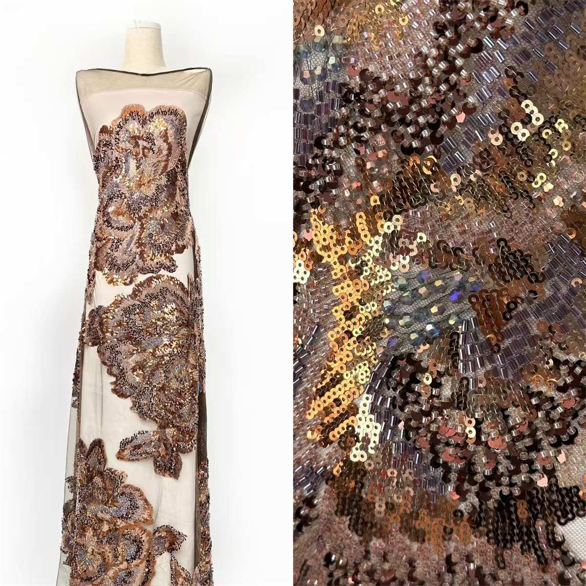 Beaded Tulle Fabric - 5 Yards | COD HN627