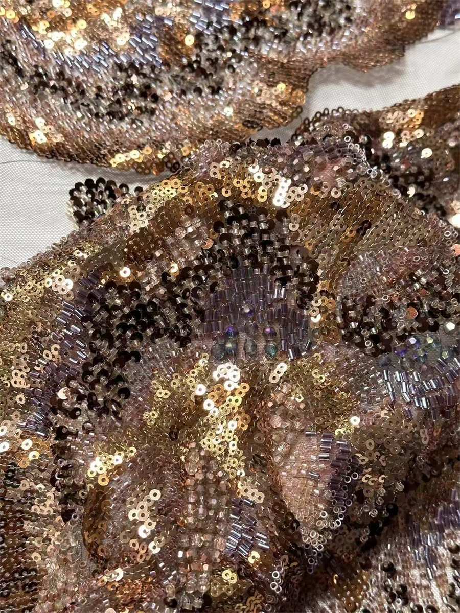 Beaded Tulle Fabric - 5 Yards | COD HN627