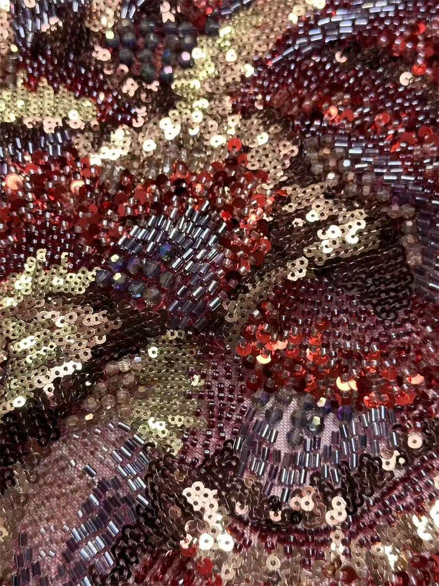 Beaded Tulle Fabric - 5 Yards | COD HN627