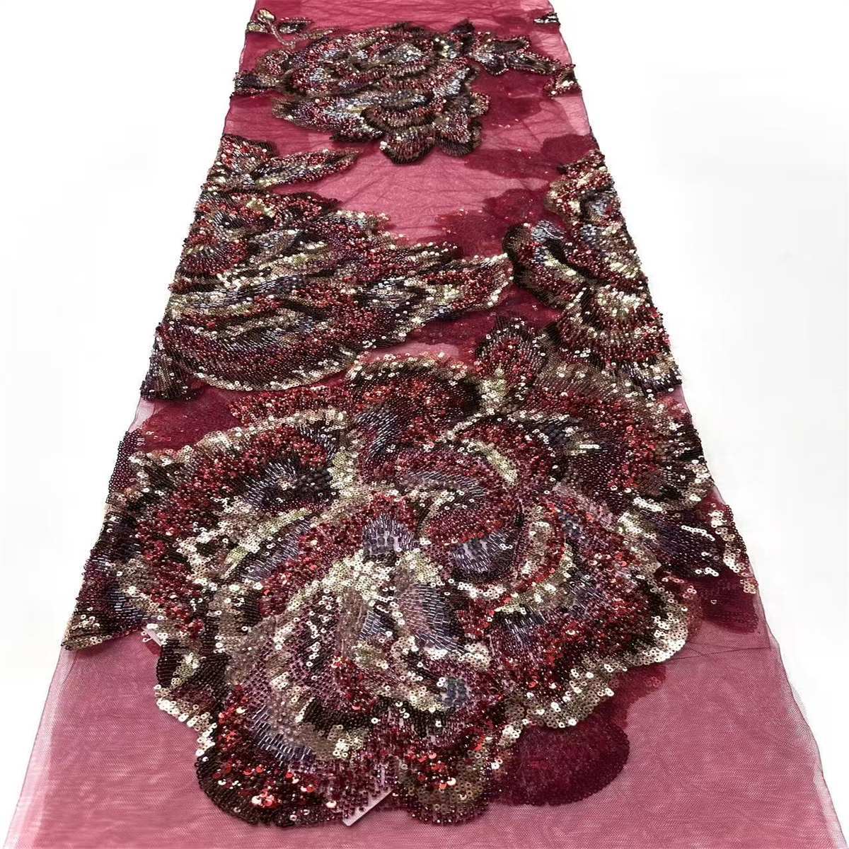 Beaded Tulle Fabric - 5 Yards | COD HN627