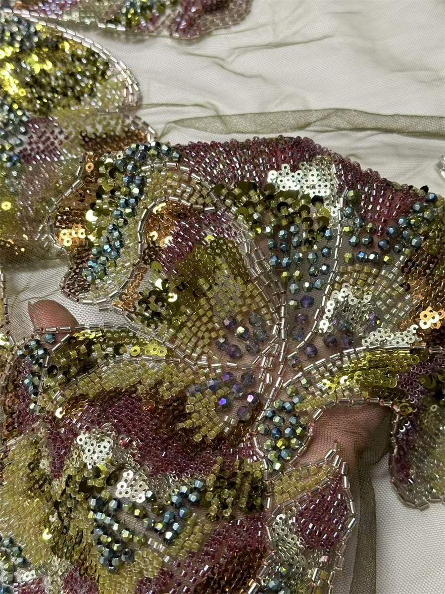 Beaded Tulle Fabric - 5 Yards | COD HN628