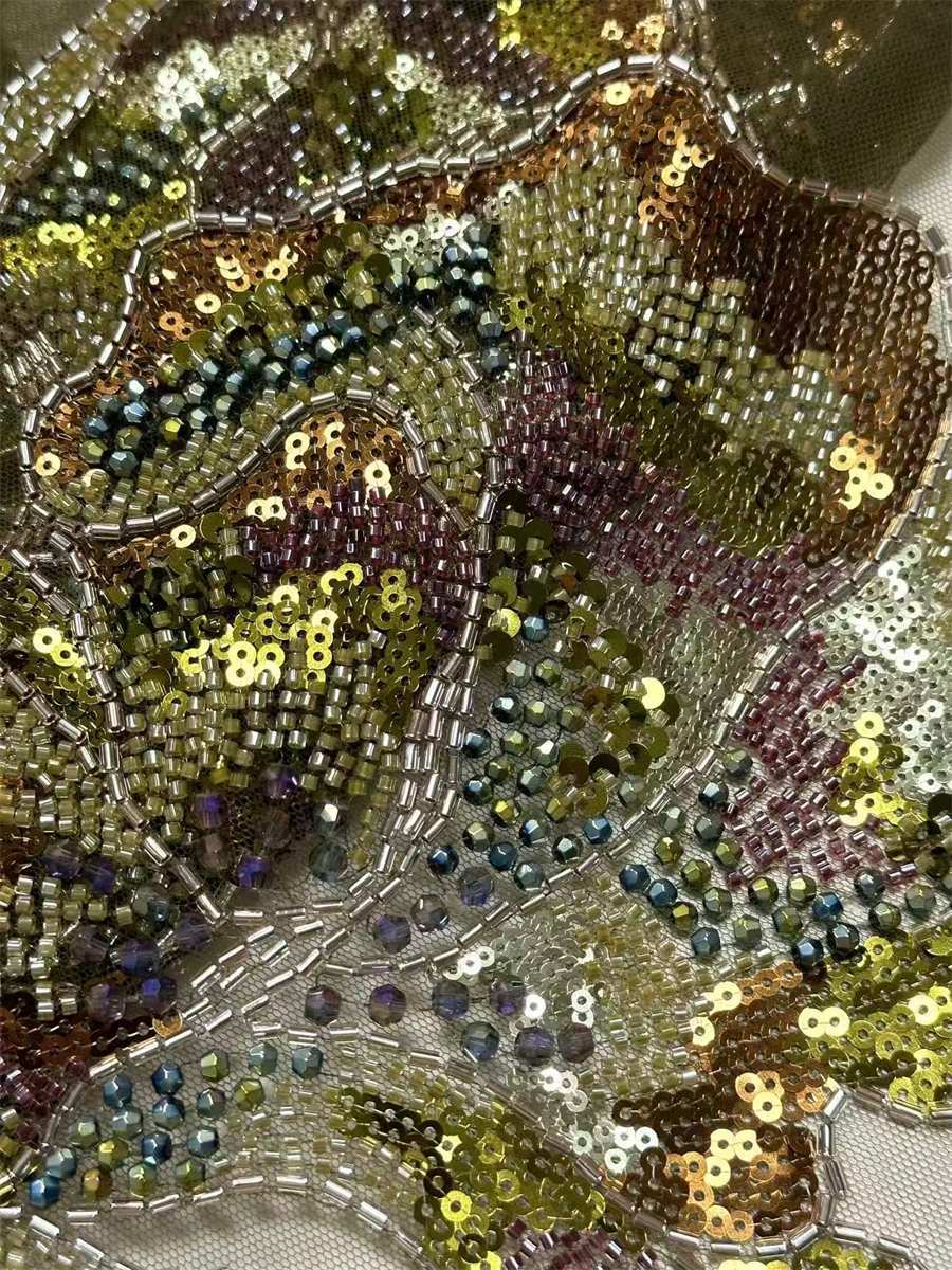 Beaded Tulle Fabric - 5 Yards | COD HN628