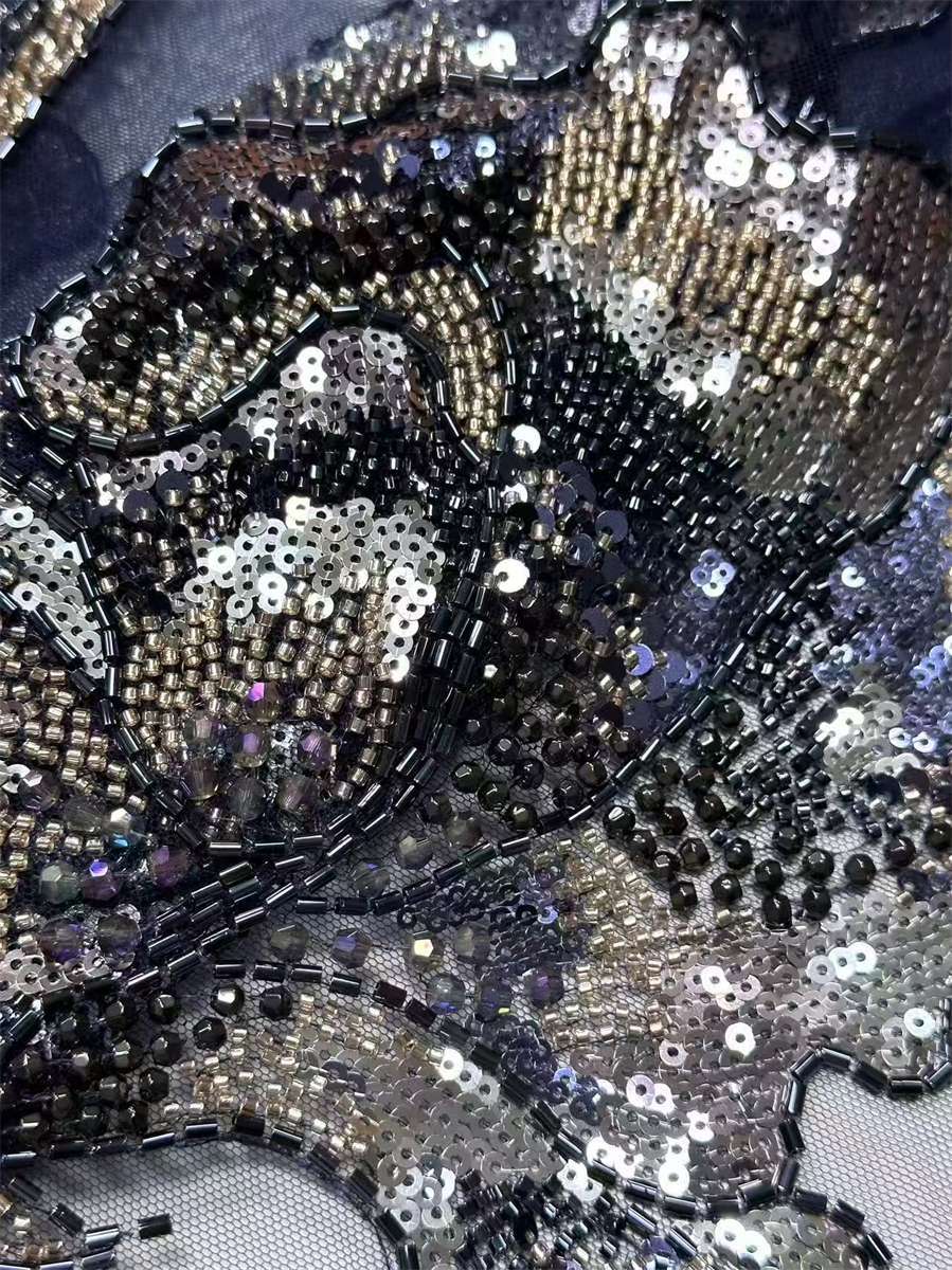 Beaded Tulle Fabric - 5 Yards | COD HN628