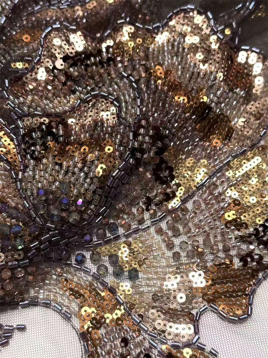 Beaded Tulle Fabric - 5 Yards | COD HN628