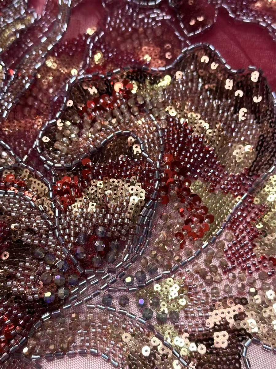 Beaded Tulle Fabric - 5 Yards | COD HN628
