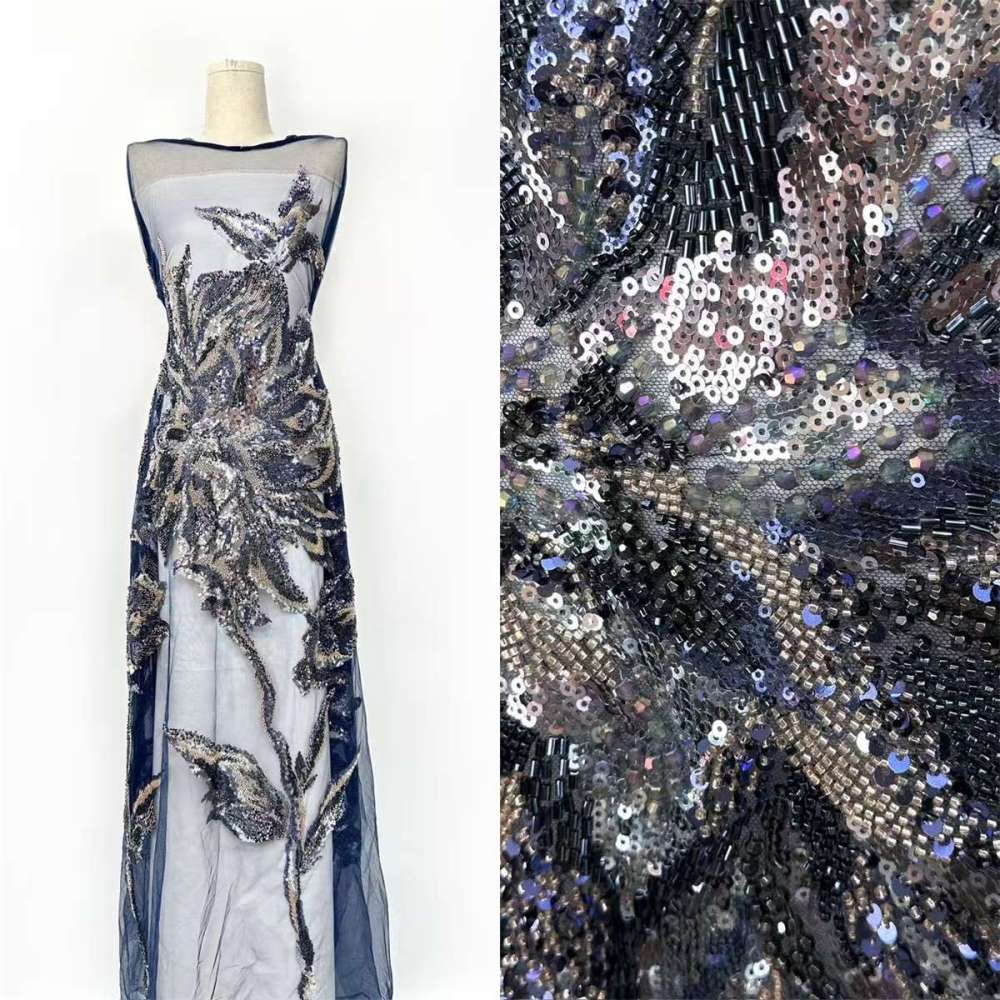 Beaded Tulle Fabric - 5 Yards | COD HN629