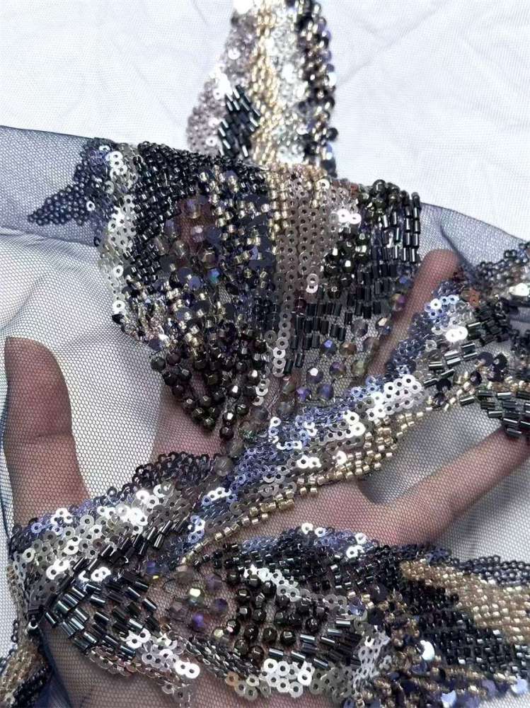 Beaded Tulle Fabric - 5 Yards | COD HN629