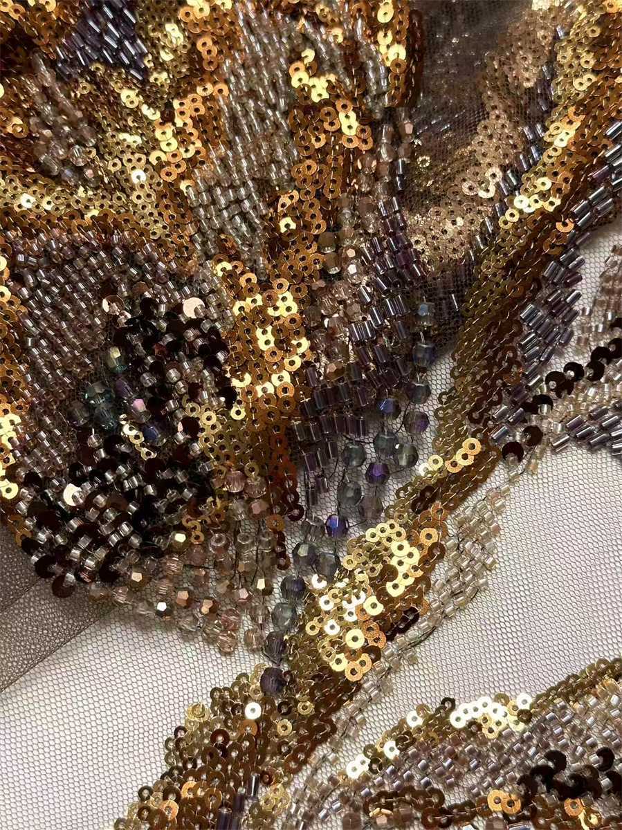 Beaded Tulle Fabric - 5 Yards | COD HN629