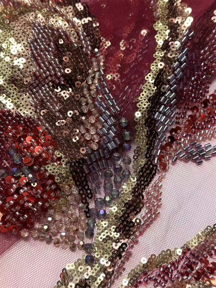 Beaded Tulle Fabric - 5 Yards | COD HN629