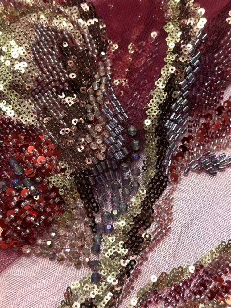 Beaded Tulle Fabric - 5 Yards | COD HN629