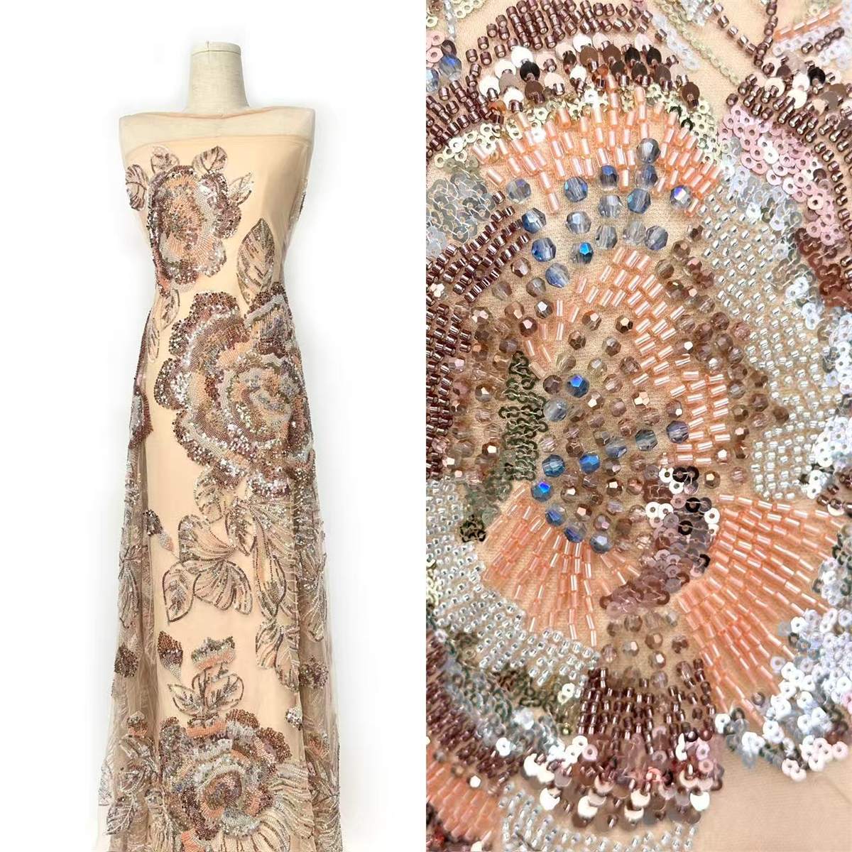 Beaded Tulle Fabric - 5 Yards | COD HN630