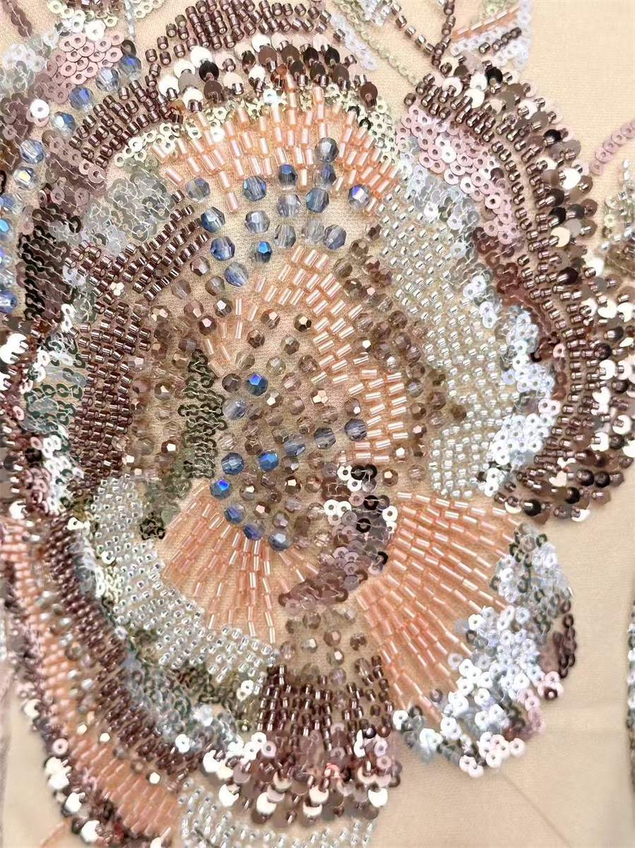 Beaded Tulle Fabric - 5 Yards | COD HN630