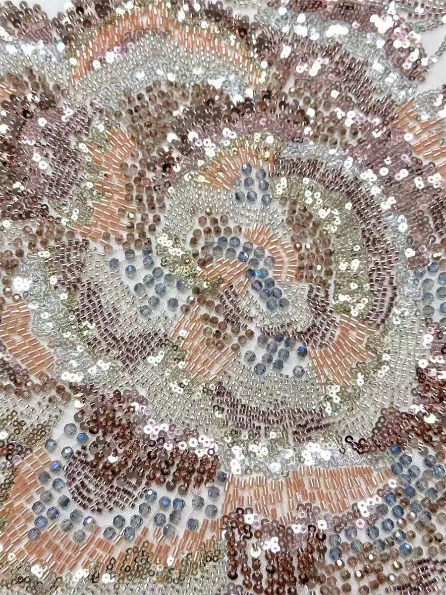 Beaded Tulle Fabric - 5 Yards | COD HN630