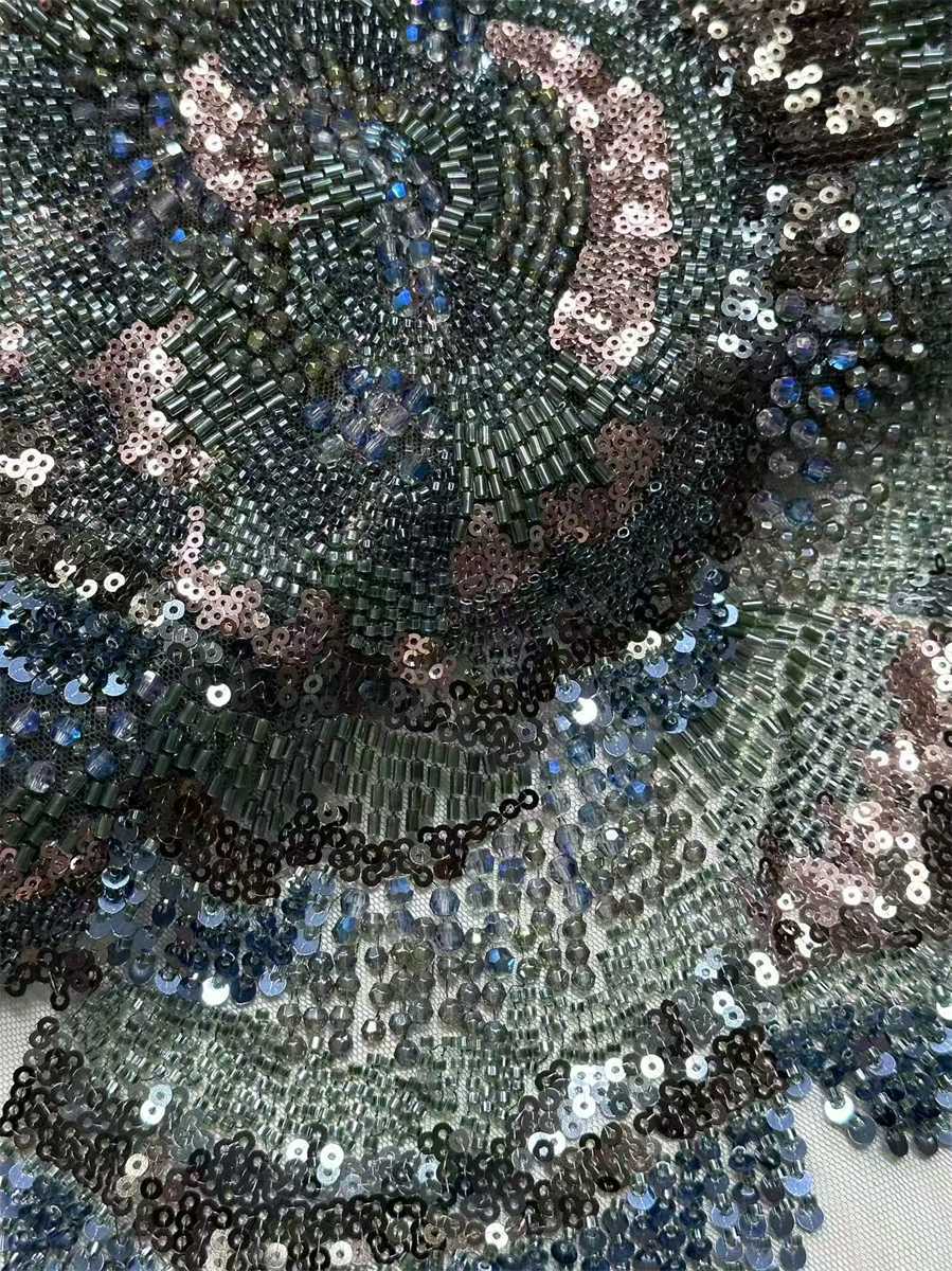 Beaded Tulle Fabric - 5 Yards | COD HN630