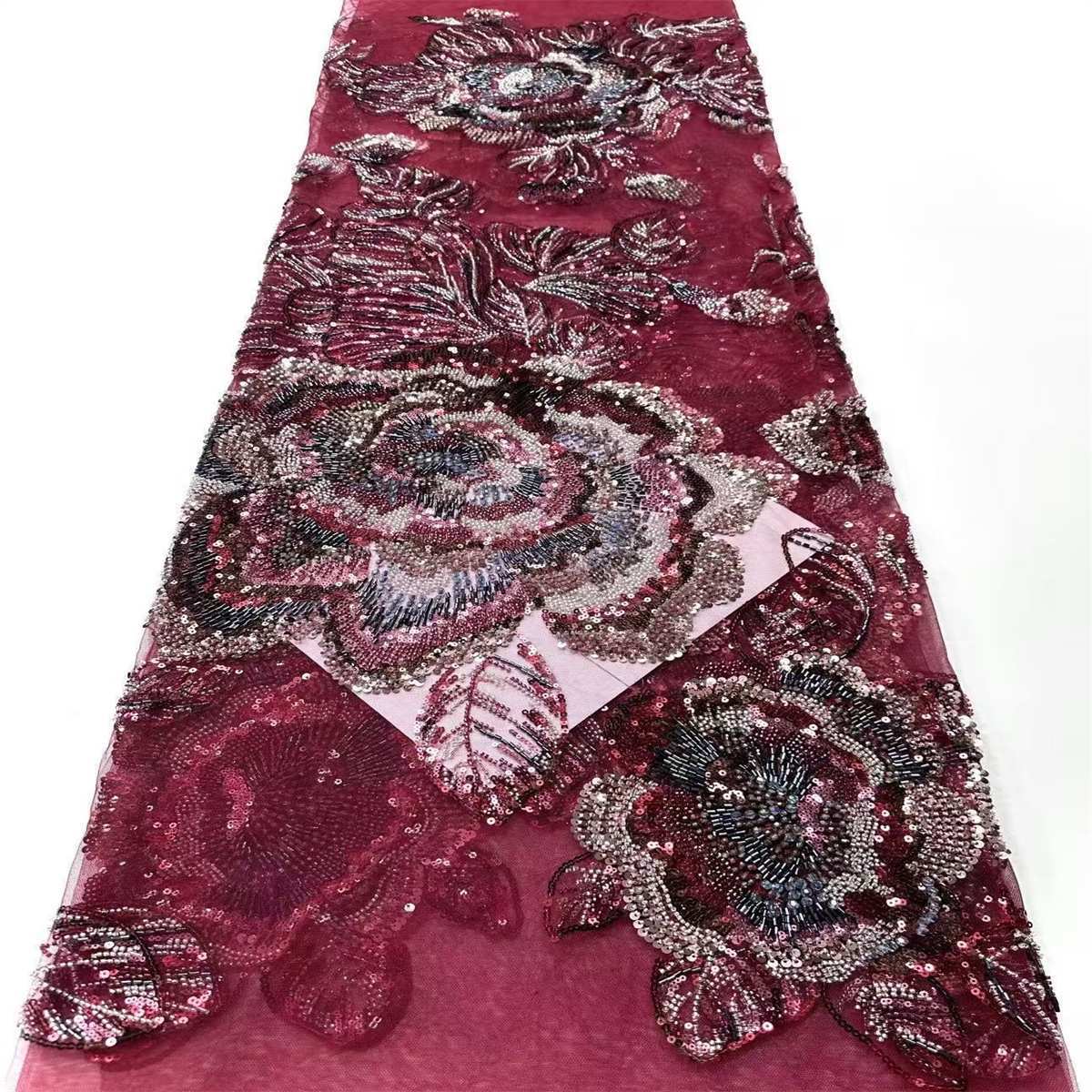 Beaded Tulle Fabric - 5 Yards | COD HN630
