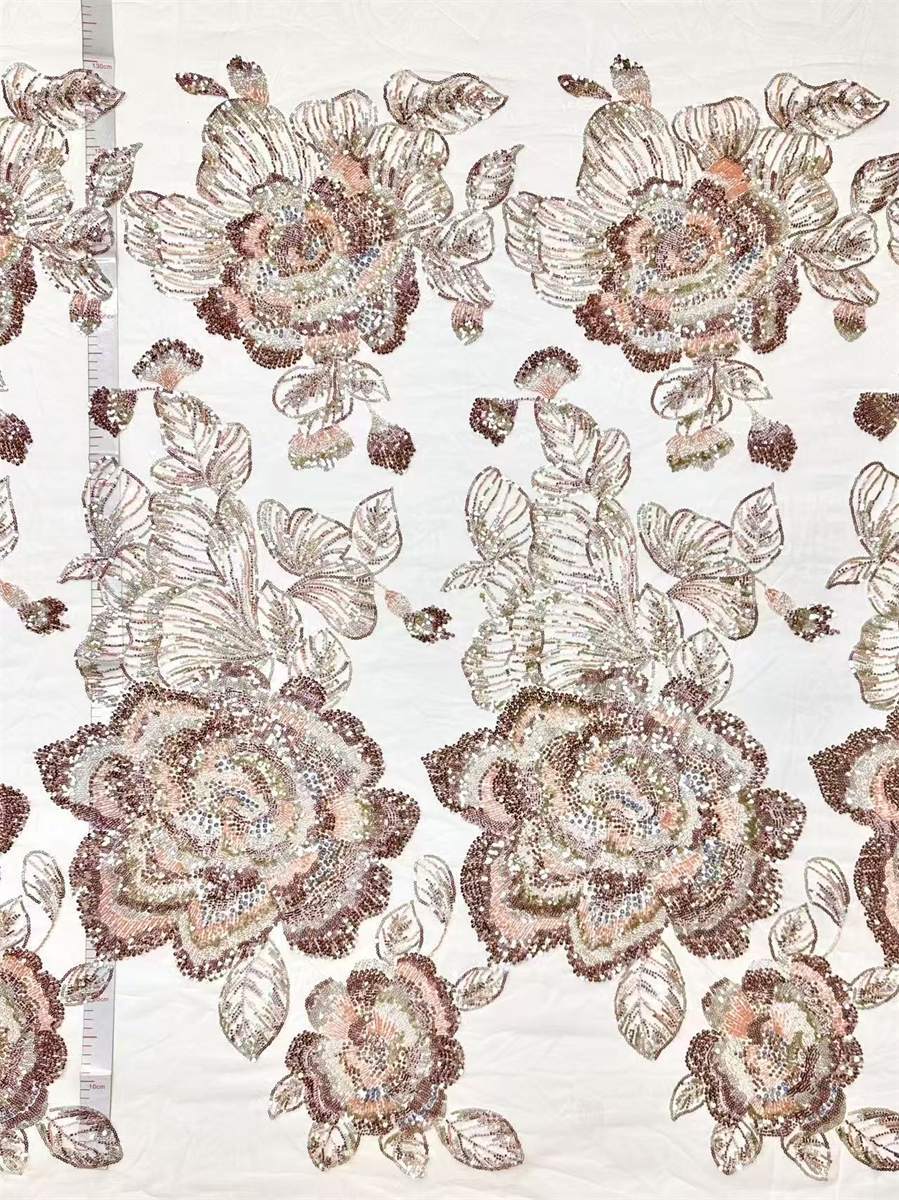 Beaded Tulle Fabric - 5 Yards | COD HN630