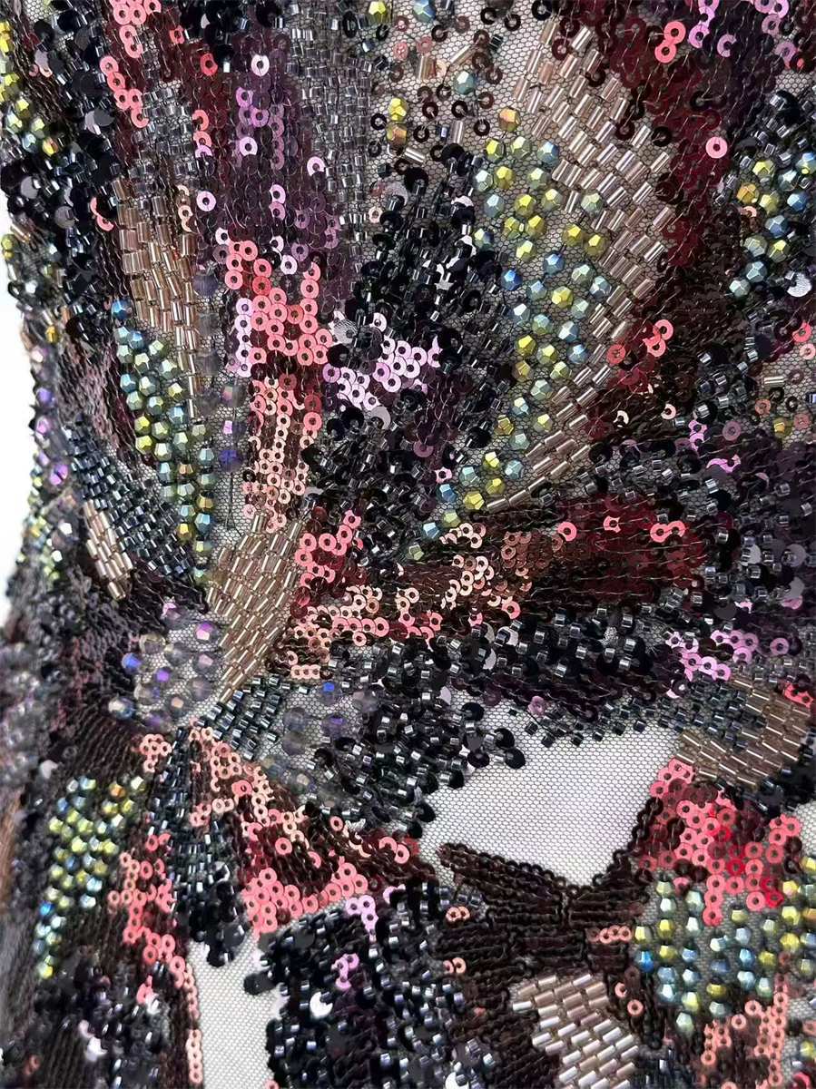 Beaded Tulle Fabric - 5 Yards | COD HN633
